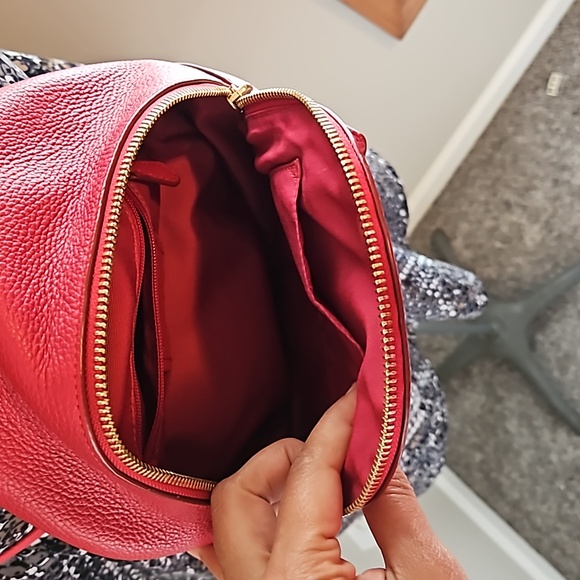 Coach red mini court pebbled leather backpack - Picture 6 of 12